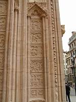 Lyon, Cathedrale Saint Jean, Portail, Porche central, Ebrasement, Plaques decorees (05)